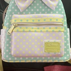 Loungefly Disney Polka Dot Kids Backpack - Mint, Pink, Yellow